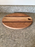 Solid Hard Maple or Cherry and Black Walnut Wood Oval Cutting Board