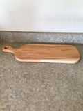 Solid Hard Maple Plank Serving/Charcuterie or Cutting Board with Handle