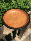 Solid Cherry Wood Fruit Bowl with Burned Edge