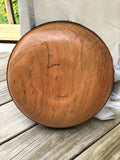 Solid Cherry Wood Fruit Bowl with Burned Edge Hand Turned