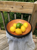 Solid Cherry Wood Fruit Bowl with Burned Edge Hand Turned