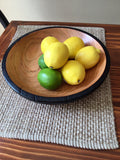 Solid Cherry Wood Fruit Bowl with Burned Edge Hand Turned