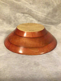 Hand Turned Pine Wood Bowl with a red dye