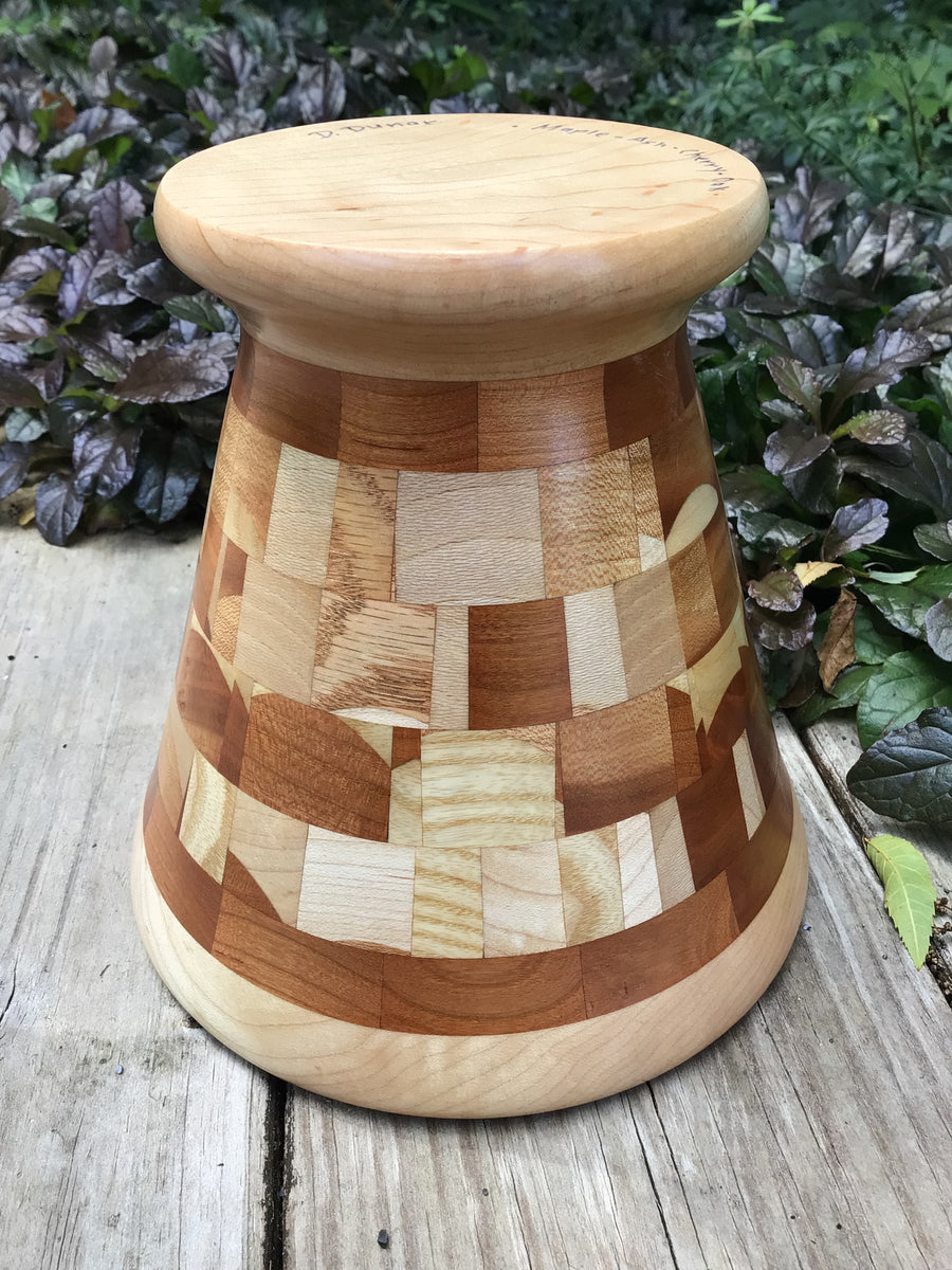 Hand-turned Oak Vase with vial discount insert