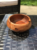 Solid Apple Wood Bowl Hand Turned