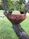 Solid Apple Wood Bowl Hand Turned