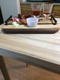 Charcuterie Board with Handles Black Walnut and Maple Wood