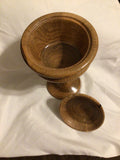 Oak Wood Stemmed Trinket/Jewelry Box with Black Walnut Finial on Lid