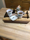 Hand made Black Walnut and Cherry Wood Charcuterie Board with Handes