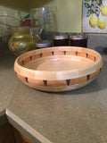 Walnut, Cherry and Ash Wood Fruit Bowl Hand Turned