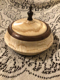 Walnut and Ash Wood Hand Turned  Segmented Jewelry Box with Lid