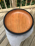 Solid Cherry Wood Fruit Bowl with Burned Edge