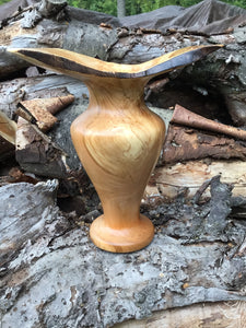 Solid Apple Wood Vase Hand Turned Wedding Gift