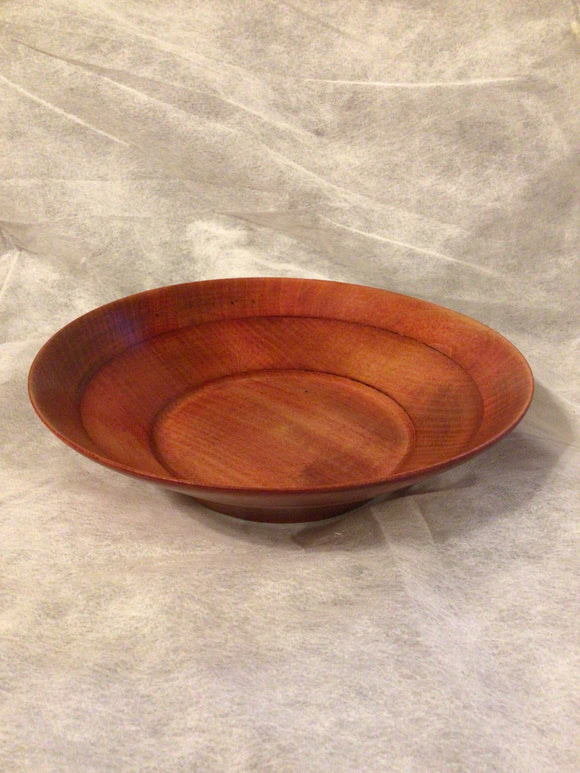 Hand Turned Pine Wood Bowl with a red dye