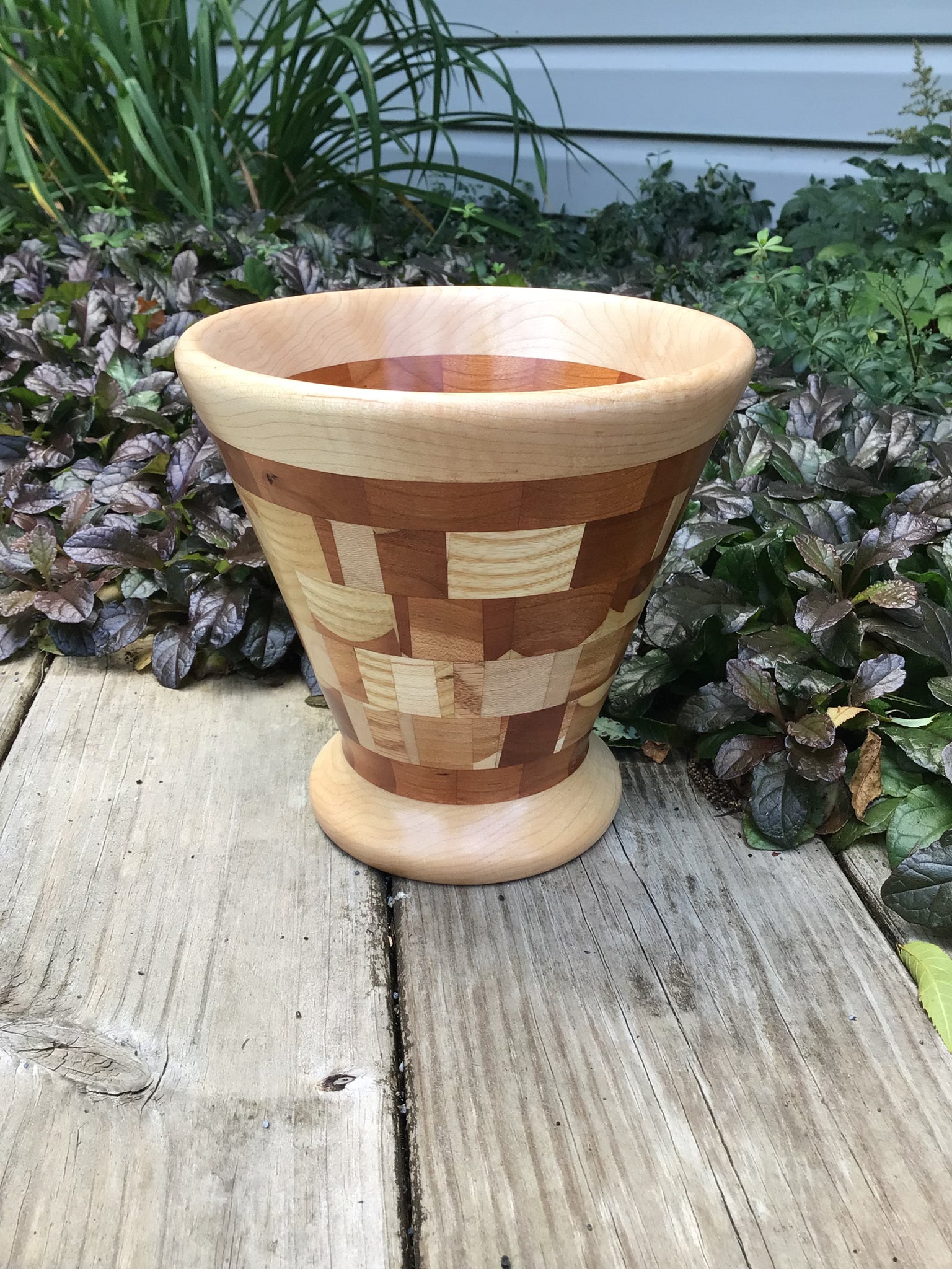 wood vase shape trellis Hand turned Segmented Maple, Ash, Cherry and Oak Wood Vase – The Woodcraft Shack