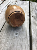 Apple Wood Vase with burned rings and natural cracks and markings