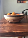 Large Black Walnut, Cherry and Oak Wood Fruit or Salad Bowl