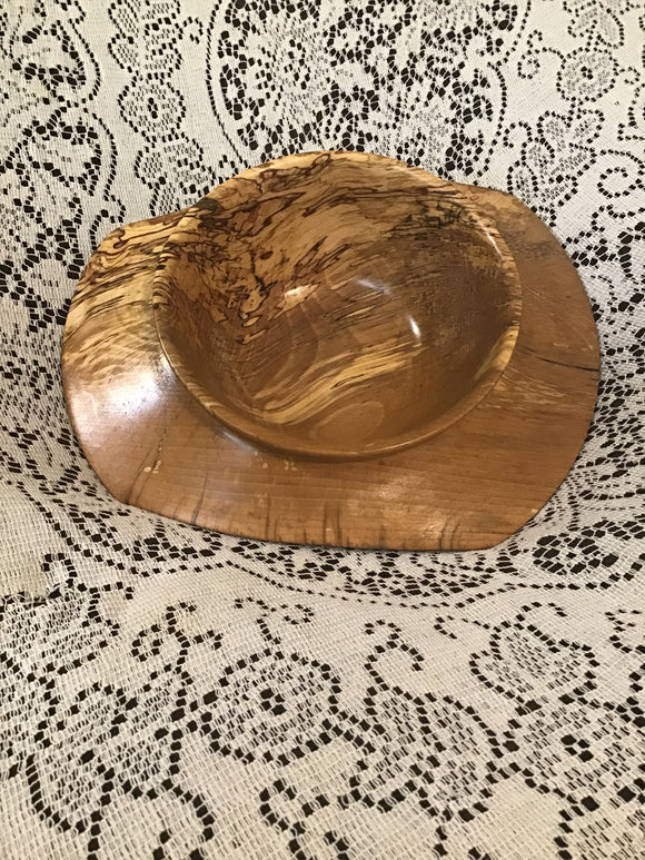 Spalted Maple Hand Turned Wood Bowl