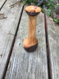 Natural Bark Apple Wood Hand Turned Vase